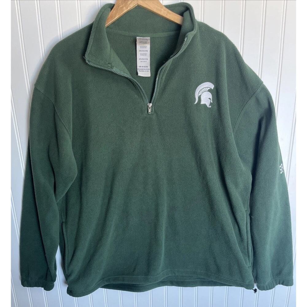 Michigan State Spartans Jacket Mens X-Large Green NCAA Football Pro Edge Fleece